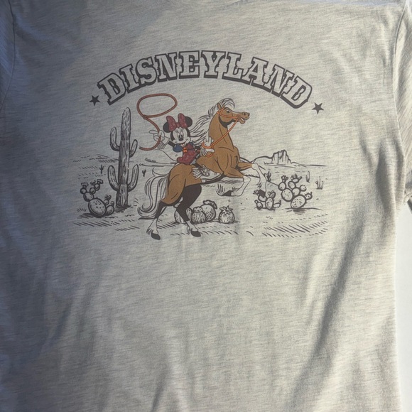 Vintage Disneyland Minnie Mouse Cowgirl Gray Short Sleeve Tee - Picture 3 of 7